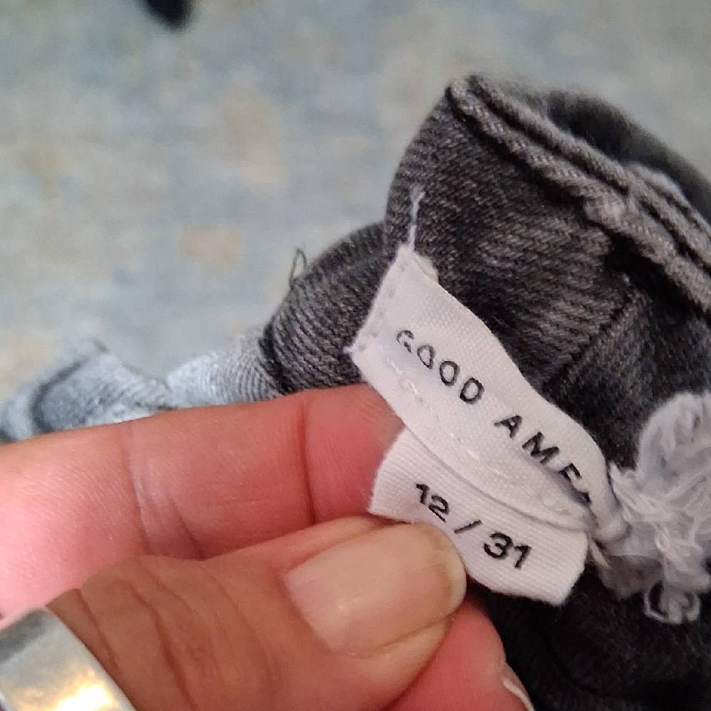 Good American Charcoal Denim Flare Stretch